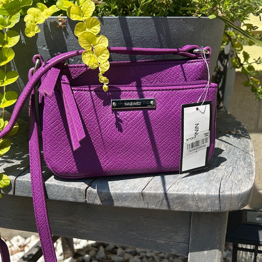 NWT Nine West Glitter Mob Purple Crossbody Mini Bag